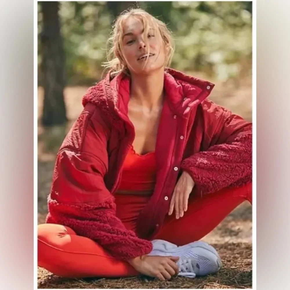 Free People Adventure Awaits Fleece Sherpa Hooded Jacket - Picture 3 of 12